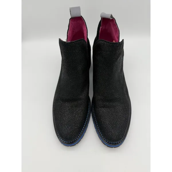 Chanii B Zippette Ankle Boots Womens 36 (5.5 US) Sparkle Floral Suede Whimsigoth - Image 3