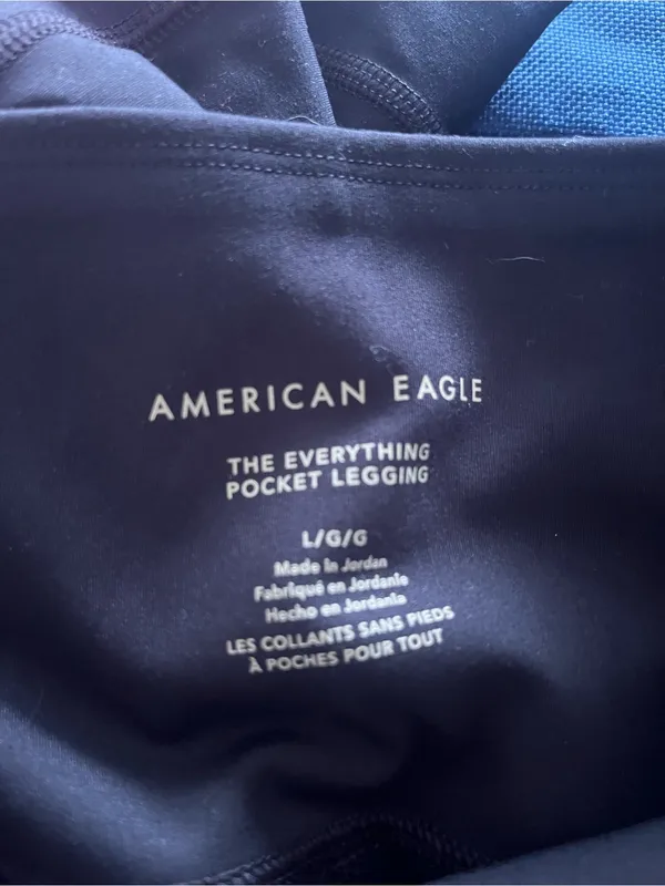 American Eagle The Everything Pocket Leggings Black Large High Rise 7/8 Length - Image 6