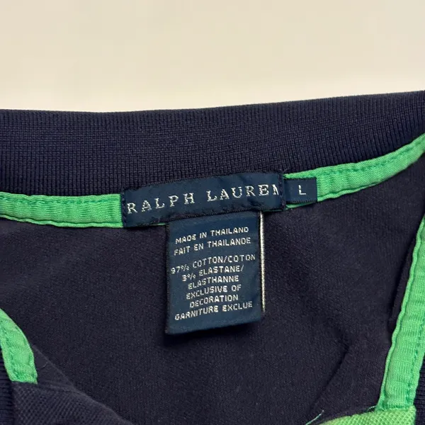 Ralph Lauren Polo Shirt Womens L Navy US Open Big Pony Short Sleeve Cotton - Image 3