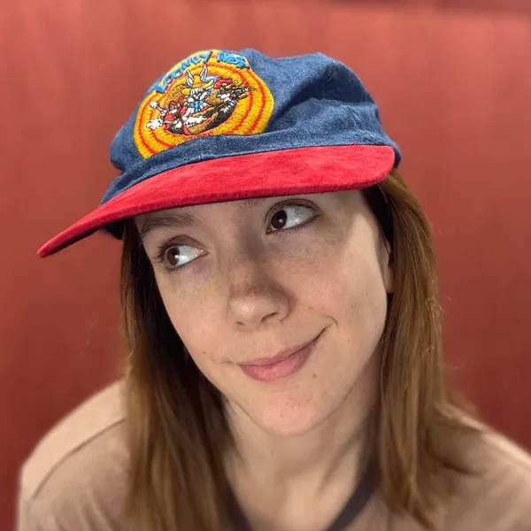 Looney Tunes Vintage 90s West Denim Suede Hat - Image 3