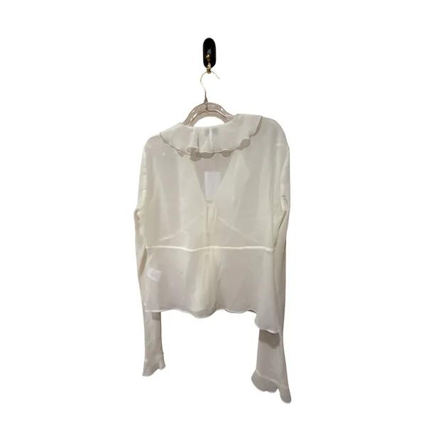 Lucy Paris Ruffle NIAMH‎ Blouse Sheer Romantic V-Neck Size Medium New with Tags - Image 4