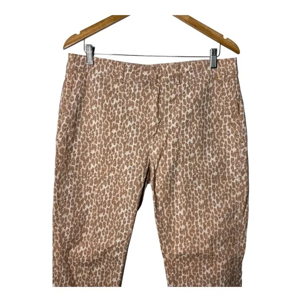 Anthropologie The Wanderer Pants Womens 31 Tan Leopard Print‎ Cotton Linen - Image 3