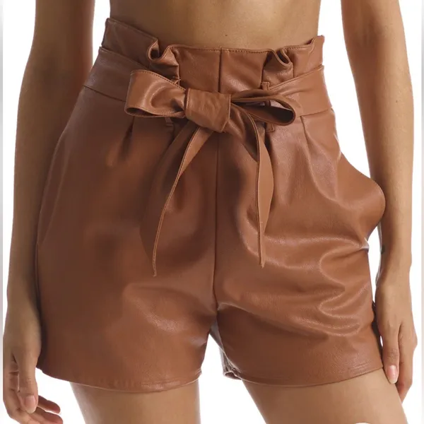 Commando Faux Leather Paperbag Short - Image 3