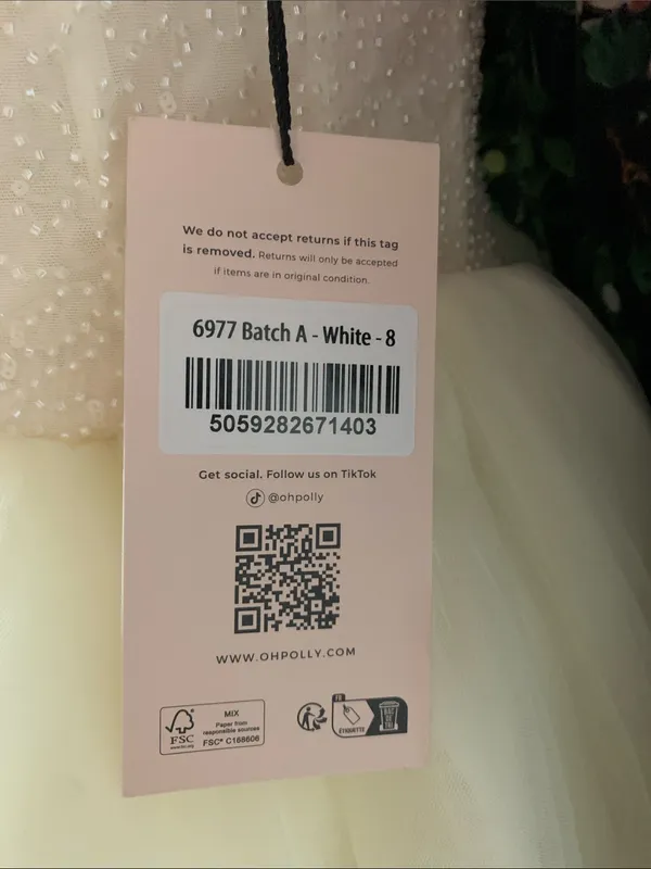 Oh Polly White Corset Ivory Beaded Tulle Spaghetti-Strap Dress - Image 5