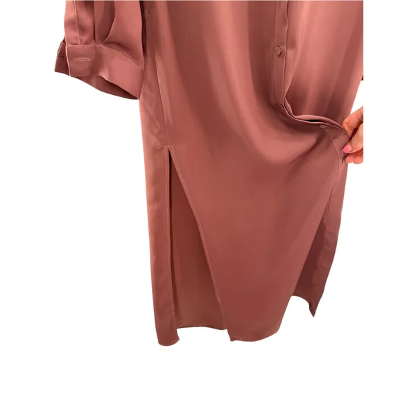 L'Academie Revolve Maxi Shirt Dress M Dusty Mauve Utility No Belt Minimalist - Image 4