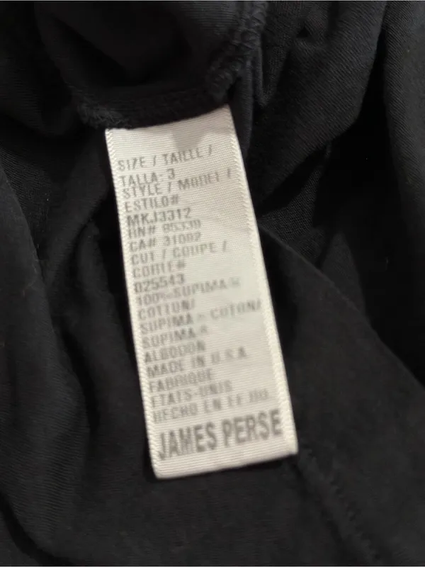 James Perse Black Long-Sleeve Crewneck Shirt Size 3 (Large/XL) - Image 4
