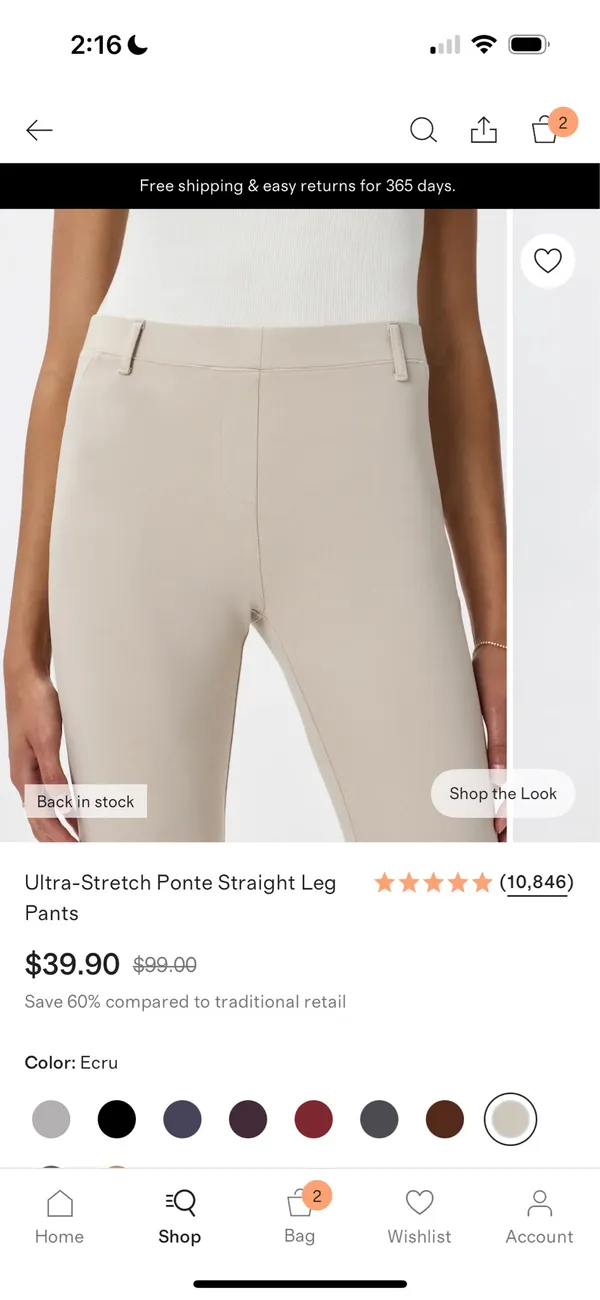 Quince ultra stretch ponte straight leg pant - Image 2