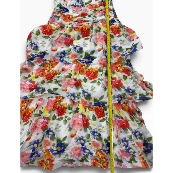 ASTR the Label One Shoulder Tiered Maxi Dress White Coral Floral Small NWT - Image 11