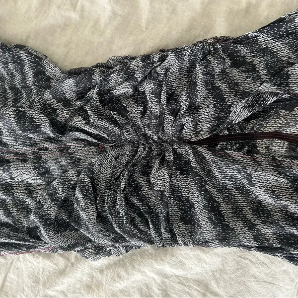 rag & bone Maris ruched chiffon midi dress zebra print 0 silk - Image 9
