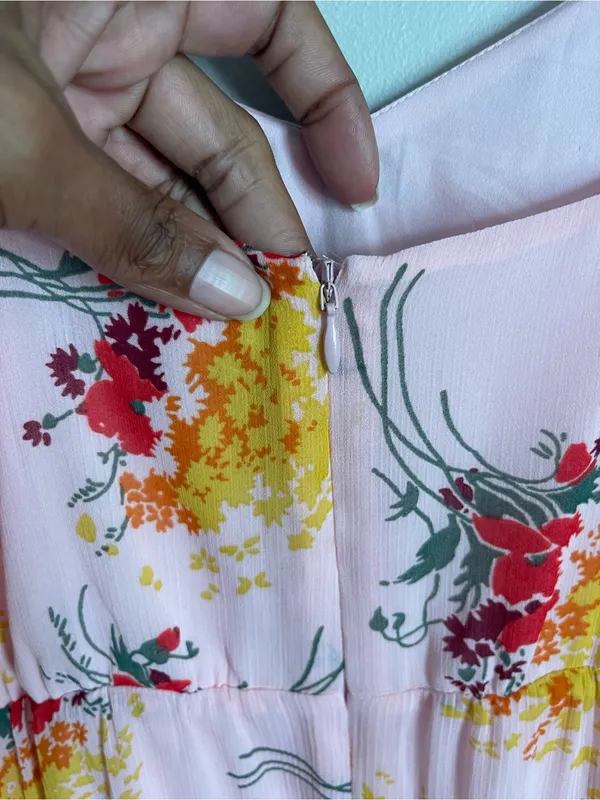J. CREW | Pastel Pink Floral Spaghetti-Strap Maxi Dress Sz 00 - Image 8