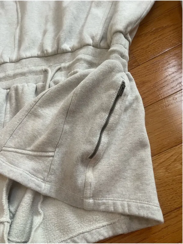 Free People Movement Intercept Romper in Heather Grey Fleece Cotton Lounge Sz M - Image 5