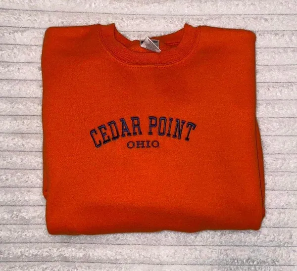 Orange Cedar Point Ohio Crewneck - Image 2