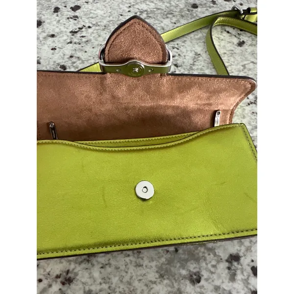 Coach CO984 Morgan Metallic Green Leather Crossbody Bag - Image 8