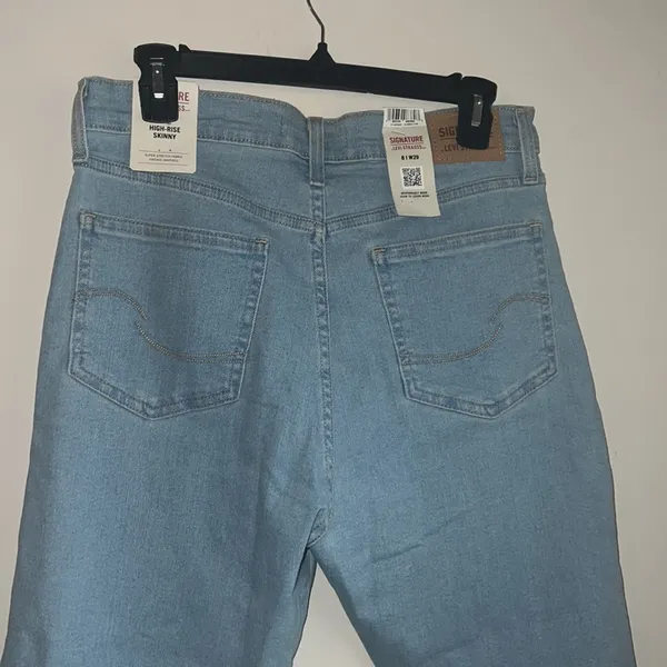 Signature Levi Strauss Heritage High Rise Skinny Light Wash Jeans Womens 8W29 - Image 6