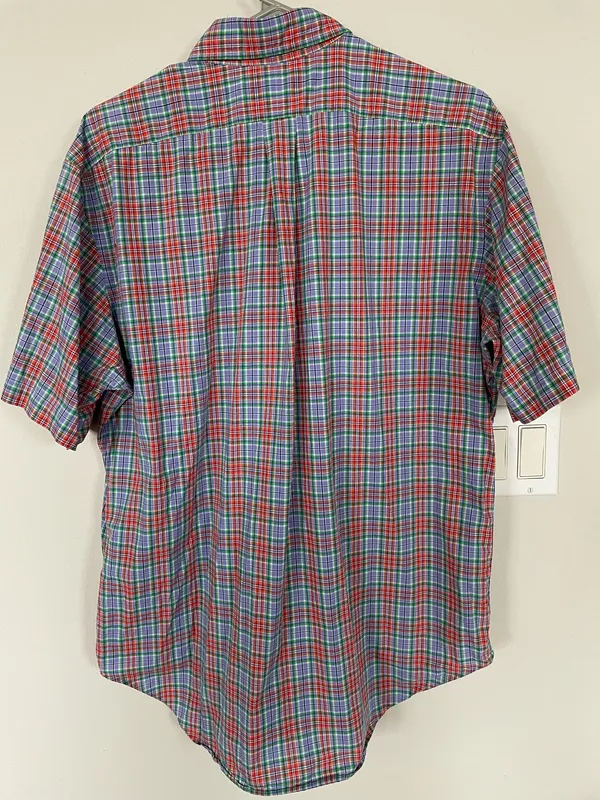 Ralph Lauren Men’s Shirt Blue Pink Plaid Button Down Pony Logo Multicolor Large - Image 2