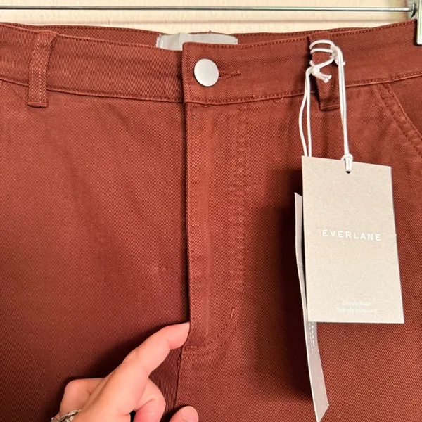Everlane The Utility Barrel Pant Rosewood Brown Organic Cotton Size 6 NWT - Image 7