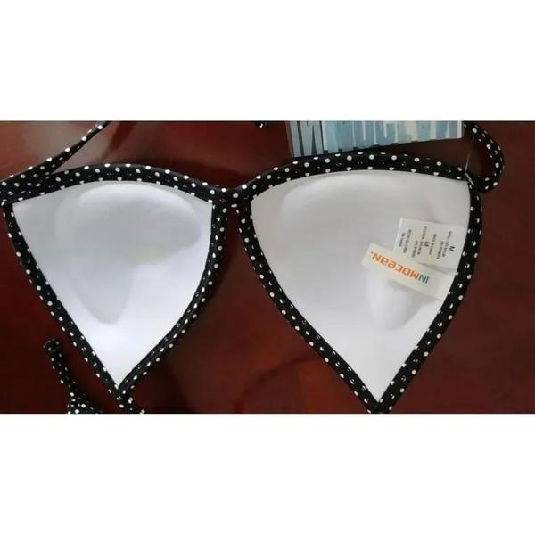 InMocean Black & White Stripe Dots Triangle Push Up Bikini Bathing Suit Top Size undefined - Image 5