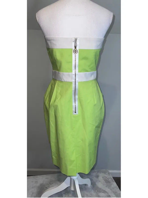 NEW Antonio Melani Strapless Dress Size 6 Lime Green White - Image 11