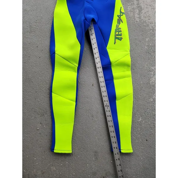 Vintage O'NEILL NEON + Blue 3/2 MM Full Wetsuit Surf Zipper USA Made Sz SMALL - Image 8