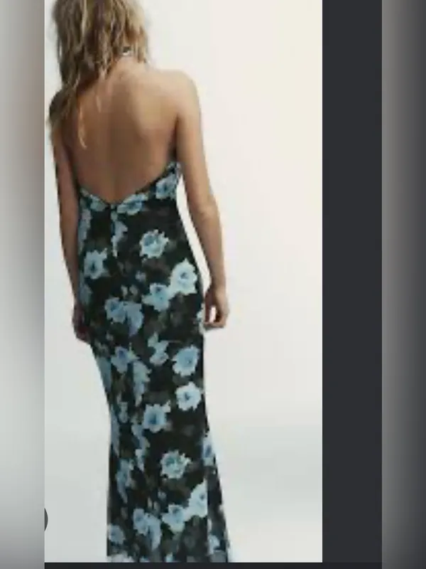 LONG FLORAL PRINT DRESS‎ WITH KNOT DETAIL, Zara women - Image 7