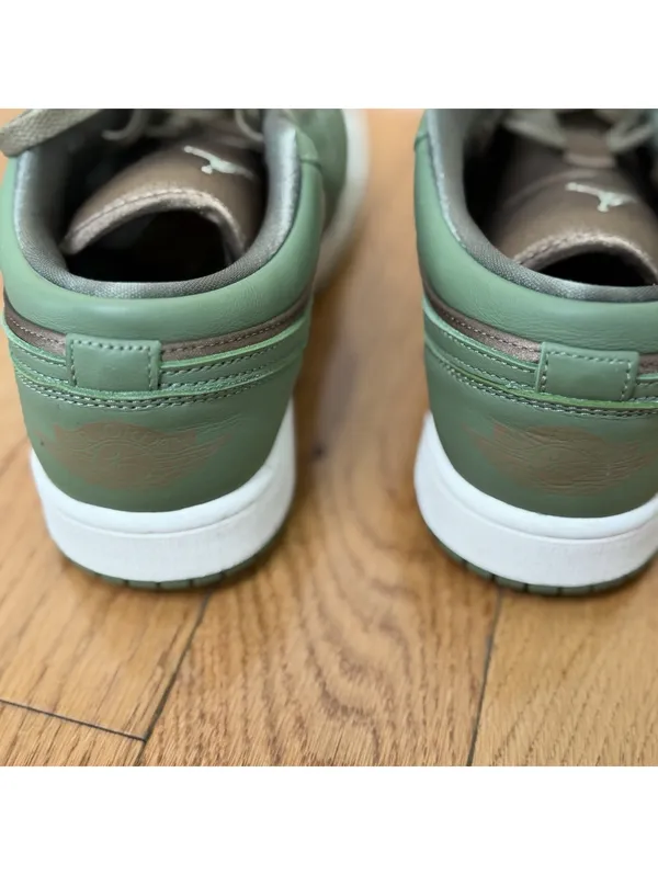 Size 8.5 US Air Jordan 1 Low SE Olive Brown Kelp FB9893-300 Green Brown Leather - Image 3