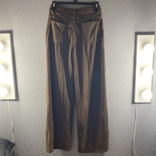 Yesstyle Dark Chocolate Brown Wide Leg Corduroy Pants - Image 8