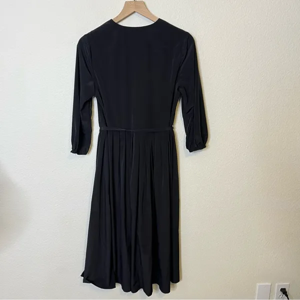 Hatch Dress Black Easy Nurse‎ Button Down Sundress Tie Bust Midi Size 0 / XS - Image 4