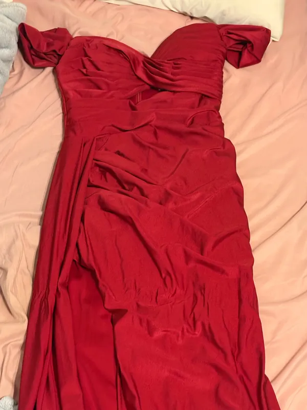 Cinderella Divine Prom Dress Burgundy Satin - Image 5