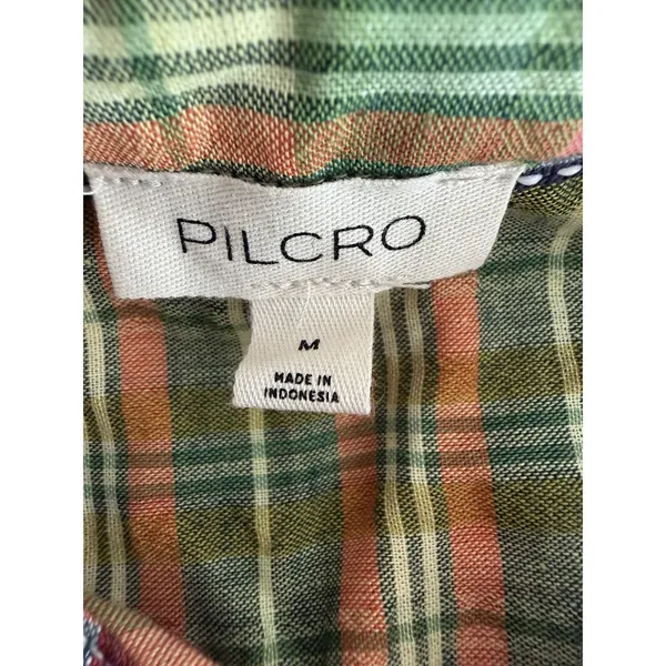 ANTHROPOLOGIE Pilcro Half-Sleeve Batwing Blouse Plaid Women's Size Medium - Image 15