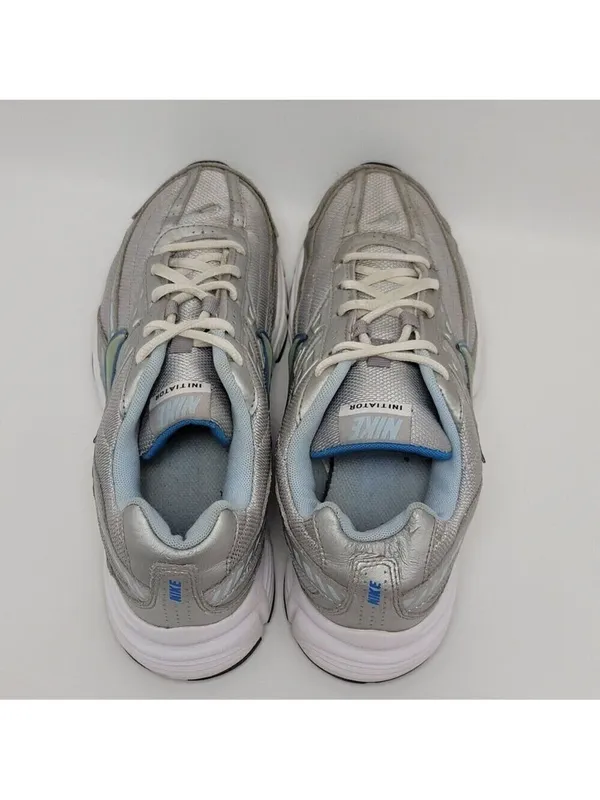 Nike Womens Gray White Initiator 394053-001 Lace Up Mid Athletic Shoes Size 8.5 - Image 3