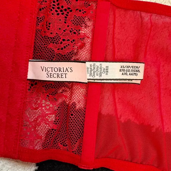 VS Dream Angels Red Lace Bustier XS - Image 4