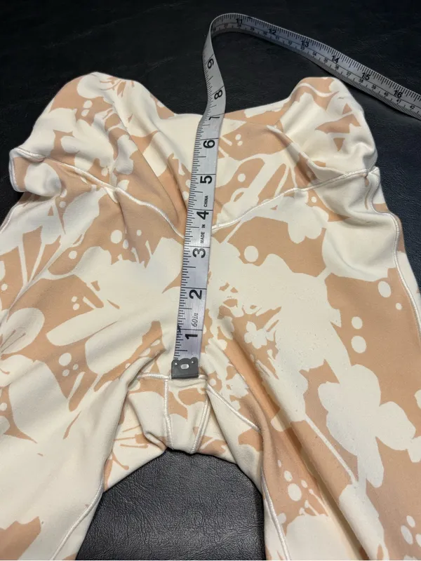 aerie High-Waist Floral Flare Pants in Cream & Tan - Image 9