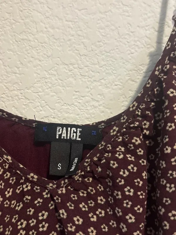 Paige of shoulder Long Sleeve Floral Mini Dress in dark purple - Image 5