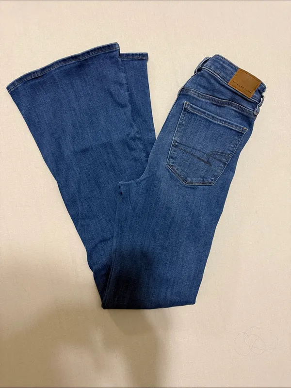 American Eagle Outfitters Flared Wide Leg Jeans - Blue - Image 7