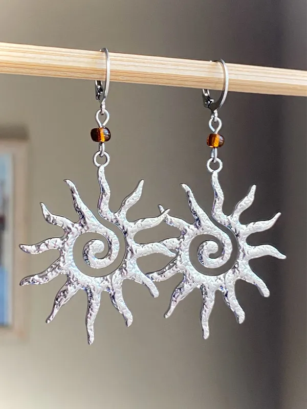 Handmade stainless steel sun boho retro vintage style necklace☀️ - Image 6