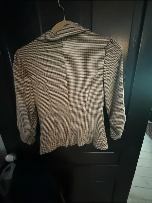 Necessary Objects Brown Houndstooth Tailored Blazer - Image 5