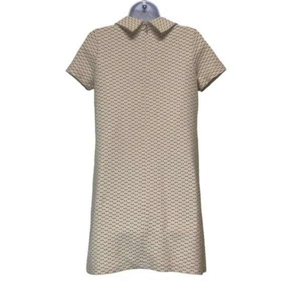 Tyler Boe Kim Dress XS Cowl Neck beige White Geometric 3/4 Sleeve Pocket Dress‎ - Image 2