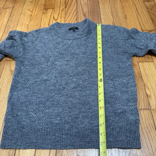 Quince Baby Alpaca-Wool‎ Diamond Stitch Crew Sweater in Charcoal Gray Size XS - Image 8