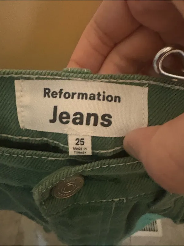 Reformation Cowboy High Rise Straight Leg Jeans in Green - Image 5