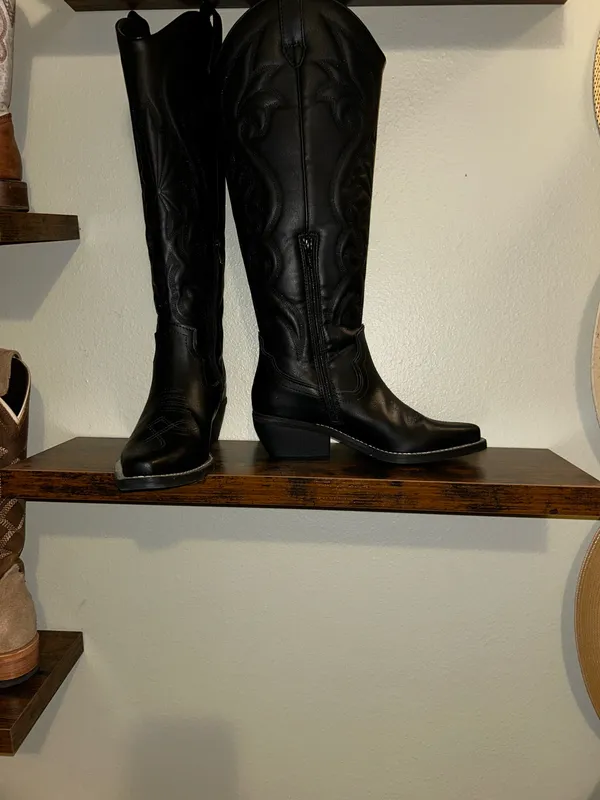 Knee highs black cowboy boots target brand - Image 4