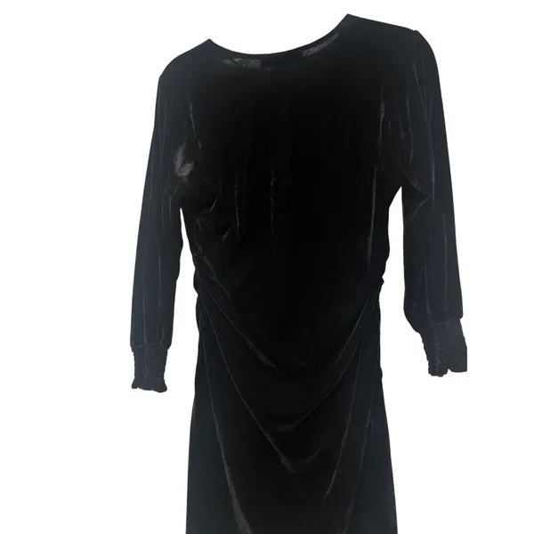 Zara Black Velvet Long Sleeve Dress Size S - Image 10