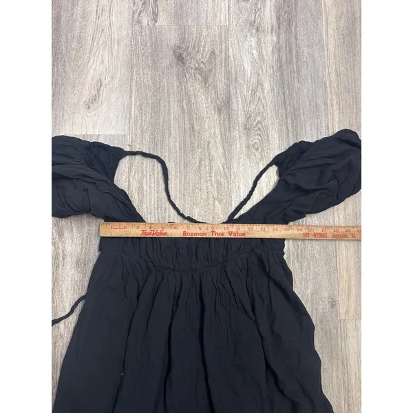 Free People Endless Summer Marina Tie Back Cotton Babydoll Dress Black Size XS - Image 8
