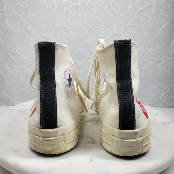 Converse x Comme des Garcons PLAY Chuck 70 High Top Sneakers M7 W9 Heart Logo - Image 7