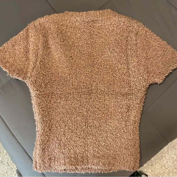 SKIMS Cozy Knit Cropped T-Shirt Rose Clay - Image 7