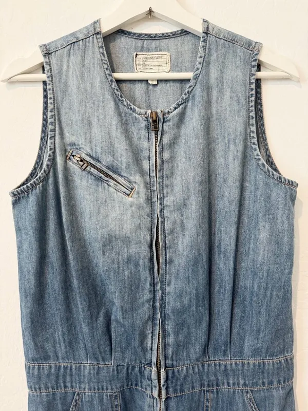 Current Elliott Jumpsuit Size XS Blue Chambray Denim Flight Suit Barn Ranch Wear - Image 4