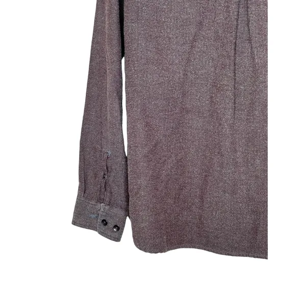 Woolrich Women's Top Button Up Shirt Double Pockets Long Sleeve‎ Purple Plus 24R - Image 8