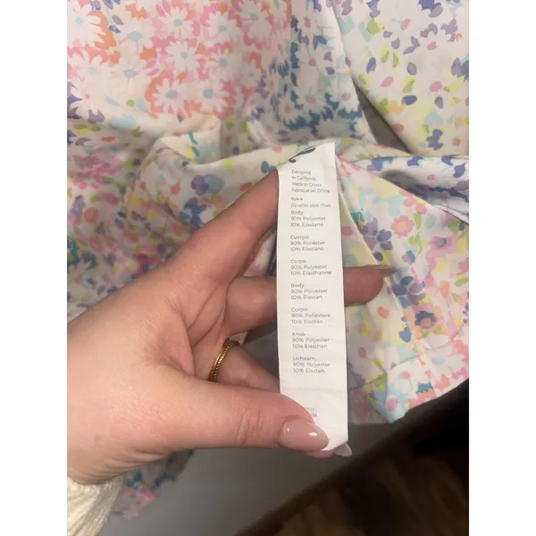 Fabletics Floral Print Anorak Jacket Lightweight‎ Quarter Zip Pullover Medium - Image 5