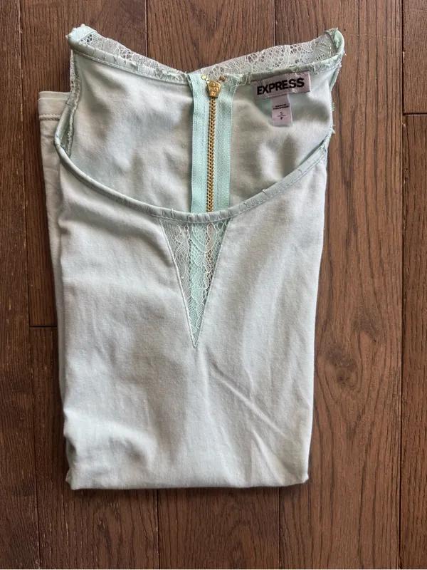 Express Mint Lace-Shoulder Top - Image 10