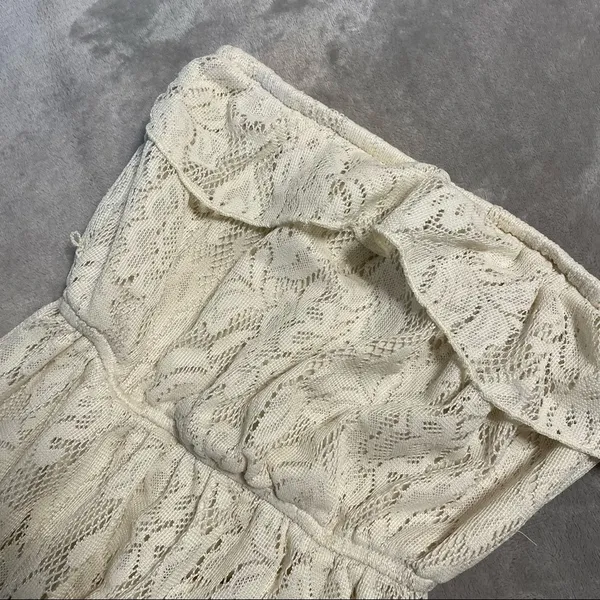 Trixxi‎ white lace strapless dress high low style boho beach ivory small - Image 7