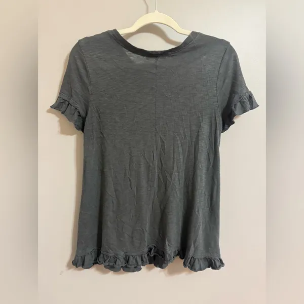 Altar'd‎ State Charcoal Ruffle Sleeve Tee size small - Image 3